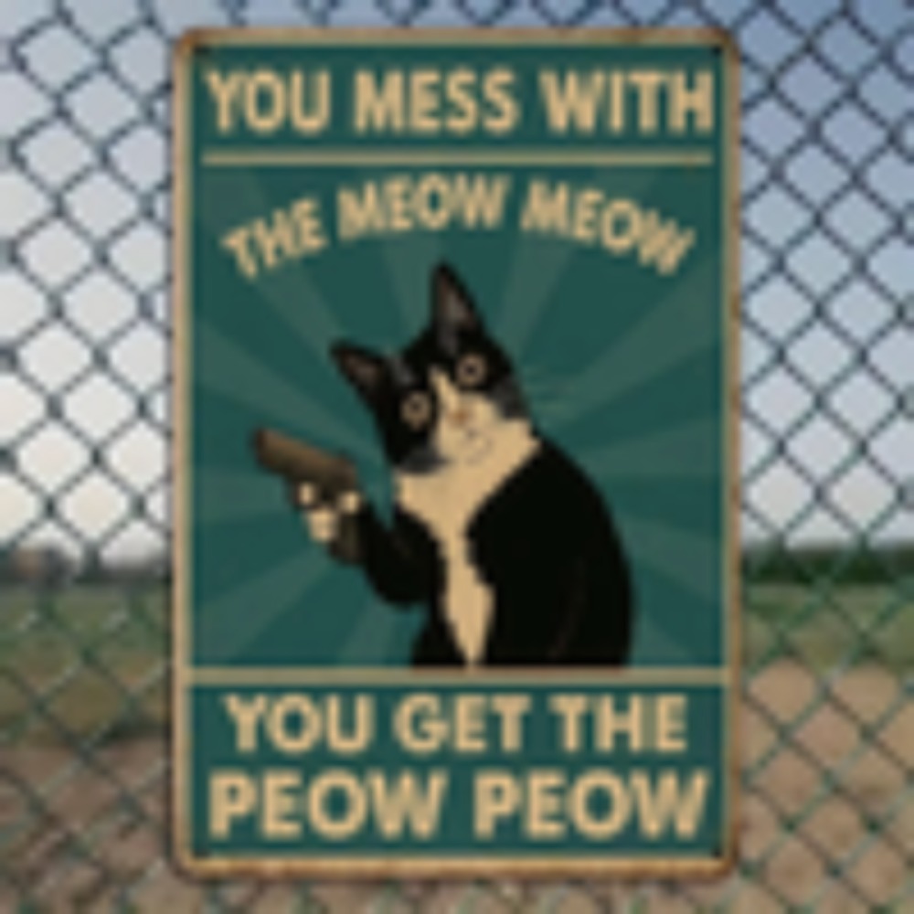 Outdoor Power Bar - CIFBUY Vintage Komik Kedi Alüminyum Duvar