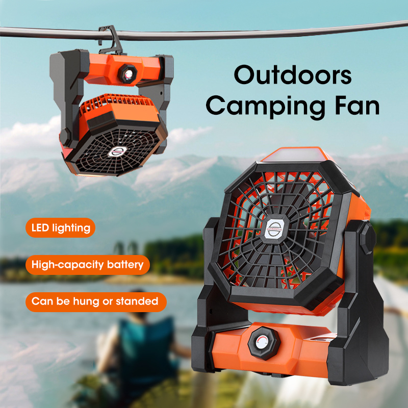 Outdoor Power Fan - 10000 mAh Kamp Fanı LED Fener