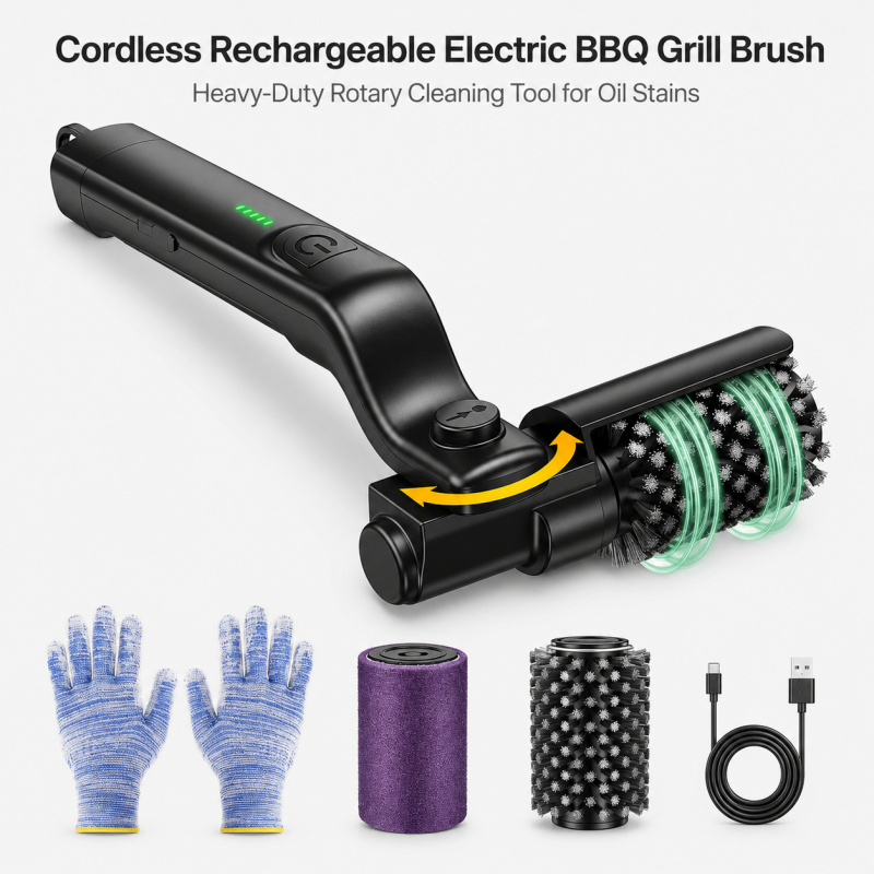 Outdoor Power Brush - Kablosuz Şarj Edilebilir Elektrikli Barbekü Izgara