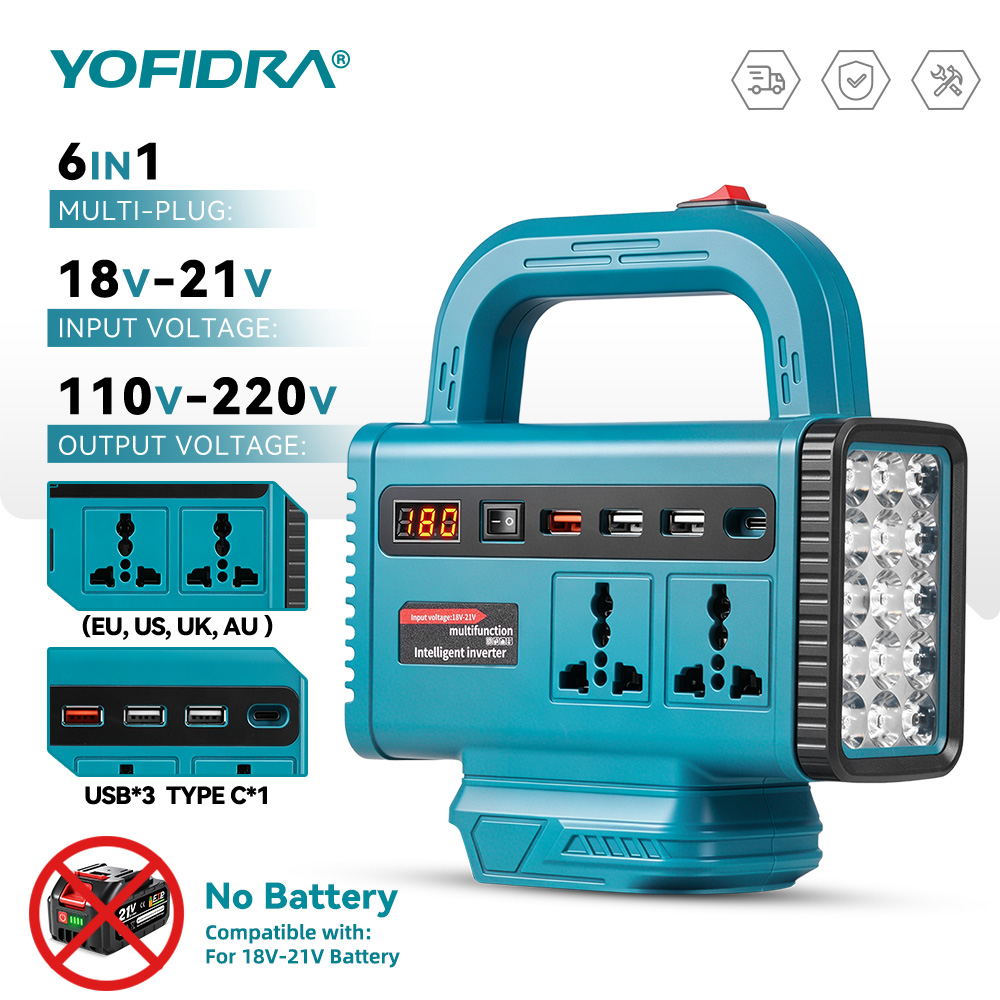 Outdoor Powerwall - YOFIDRA 220V Taşınabilir Güç İnvertörü Açık