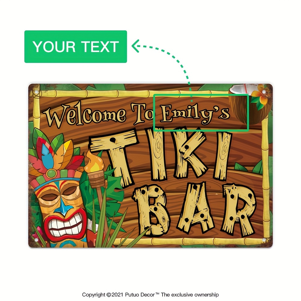 Outdoor Power Bar - Özel Dekoratif Tiki Bar Tabelası, Kişiselleştirilmiş