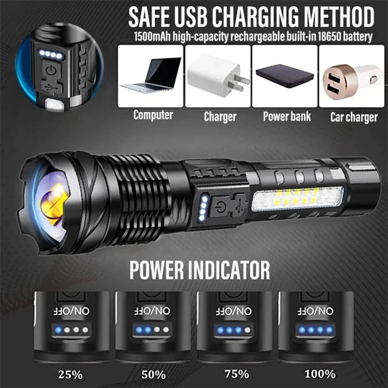 Güçlü LED El Feneri Şarj Edile - Outdoor Power For Lights incelemesi ve fiyatı