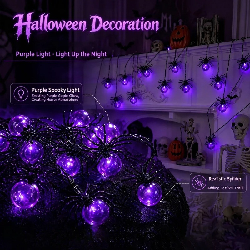 Pille Çalışan Örümcek LED Işık - Outdoor Power For Lights incelemesi ve fiyatı
