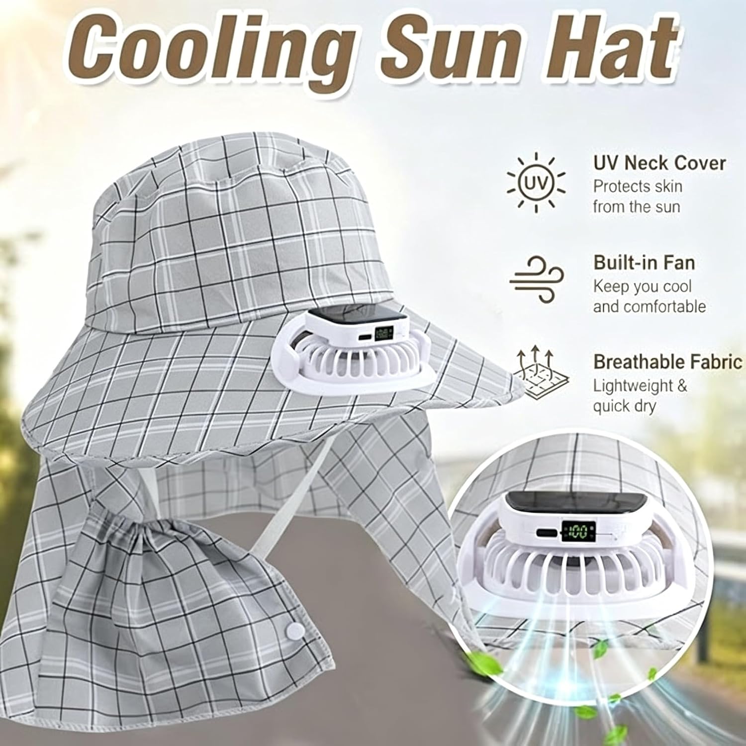 1 Adet Güneş Enerjili Boyun Ko - Outdoor Power Fan incelemesi ve fiyatı
