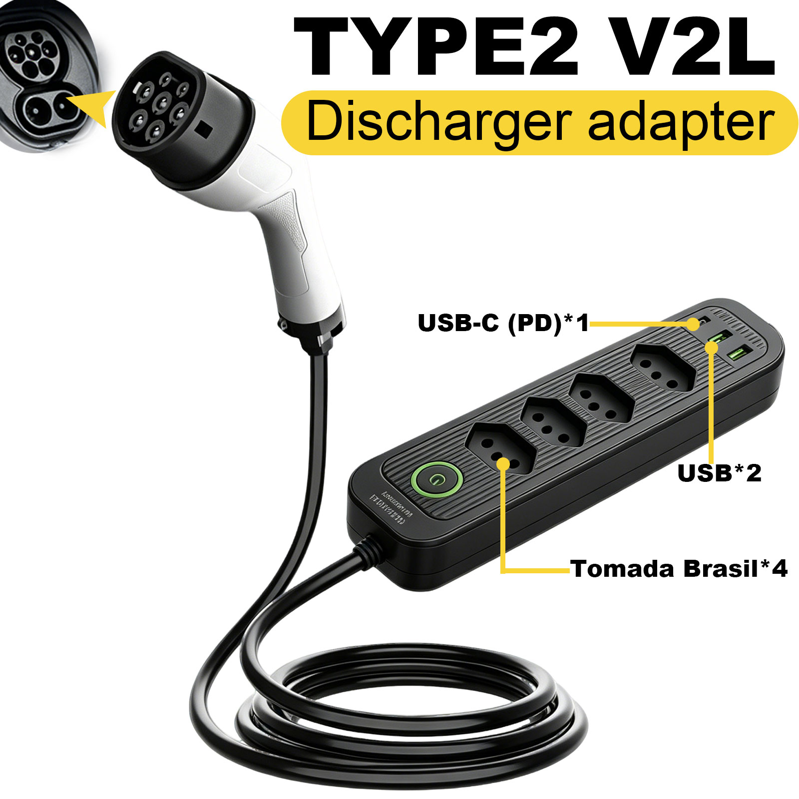 Tip2 V2L Deşarj Adaptörü 16A B - Outdoor Powerwall incelemesi ve fiyatı