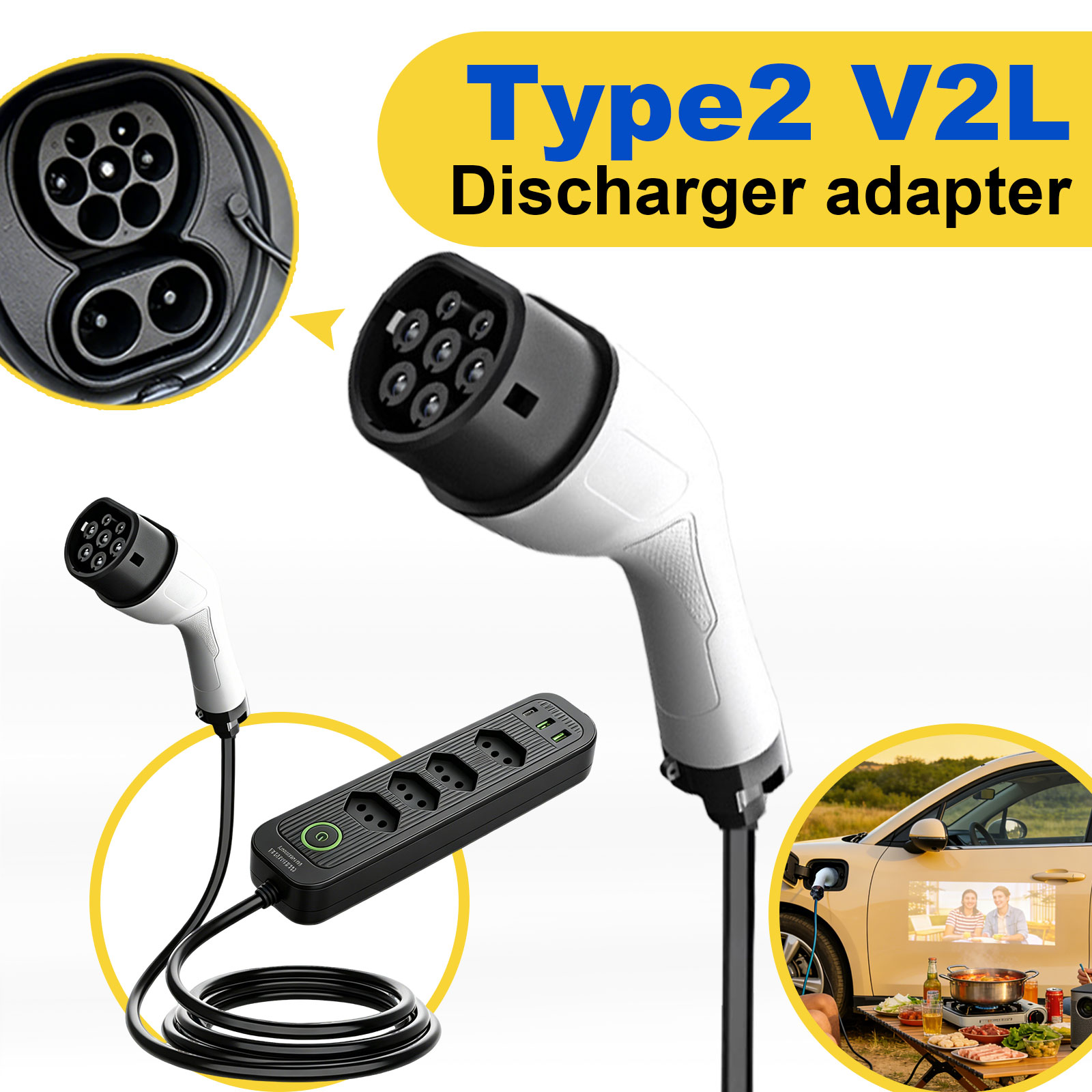 Tip2 V2L Deşarj Adaptörü 16A B - Outdoor Powerwall incelemesi ve fiyatı