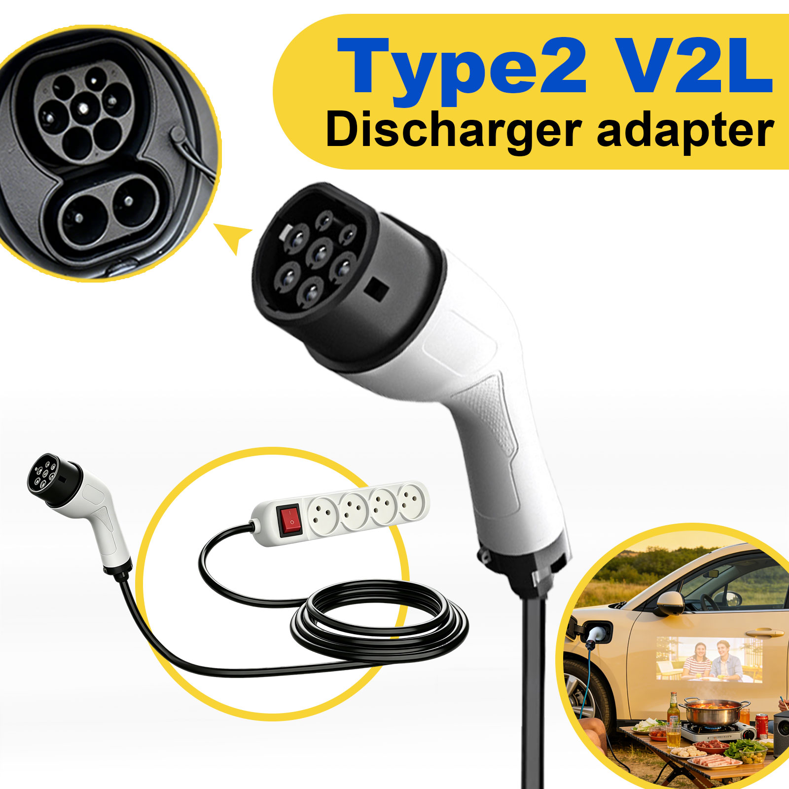 Tip2 V2L Deşarj Adaptörü İsrai - Outdoor Powerwall incelemesi ve fiyatı