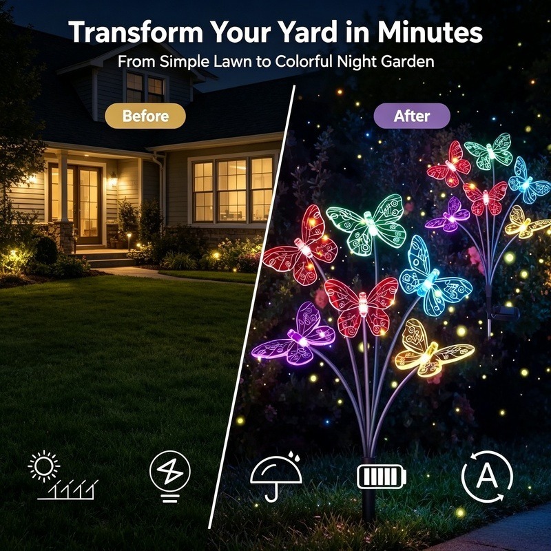 Güneş Enerjili Kelebek Lambala - Outdoor Power For Lights incelemesi ve fiyatı
