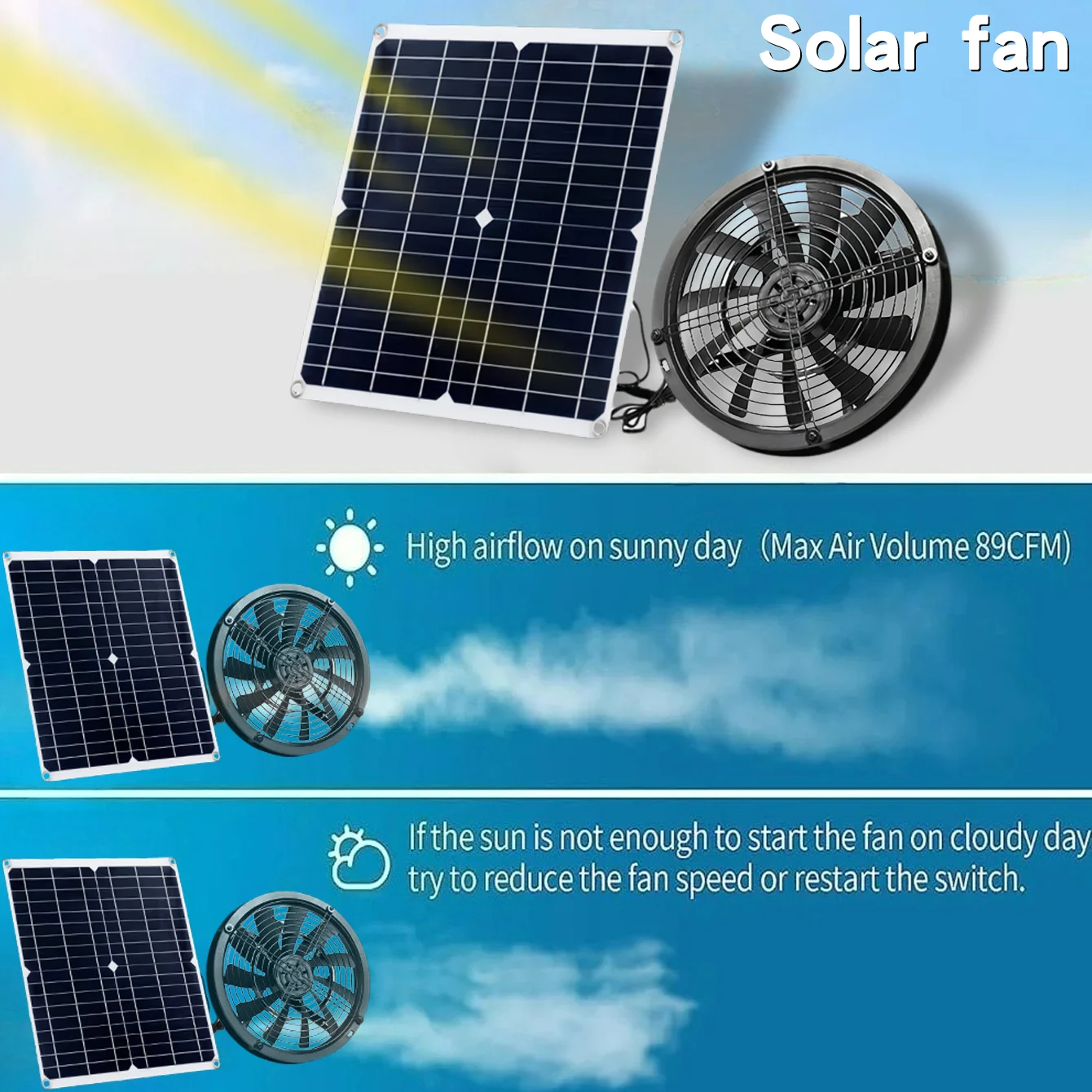 15W Güneş Enerjili Egzoz Fanı  - Outdoor Power Vent incelemesi ve fiyatı